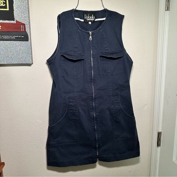 Rafaella Jeans Vintage Navy Denim Zippered Dress 10 - Picture 7 of 7
